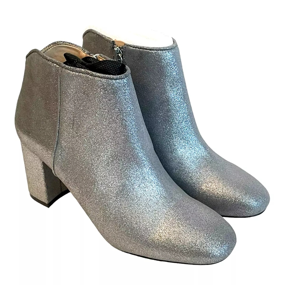 White House Black Market Silver Heeled Boots